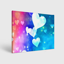 Холст прямоугольный Dreamy Hearts Multicolor, цвет: 3D-принт