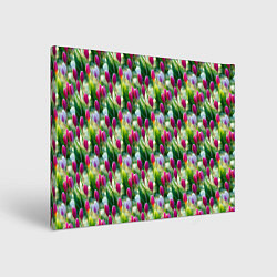 Холст прямоугольный Весенние тюльпаны и подснежники, цвет: 3D-принт