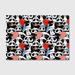 Холст прямоугольный Панды с сердечками, цвет: 3D-принт — фото 2