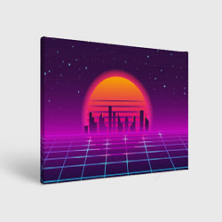 Холст прямоугольный Futuristic Retro City, цвет: 3D-принт