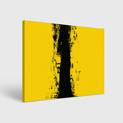 Холст прямоугольный Вертикальная черно-желтая полоса Cyberpunk 2077, цвет: 3D-принт