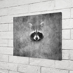 Холст прямоугольный Енот - grunge style texture, цвет: 3D-принт — фото 2