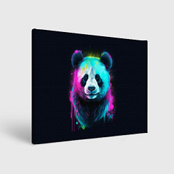 Холст прямоугольный Панда в неоновых красках, цвет: 3D-принт