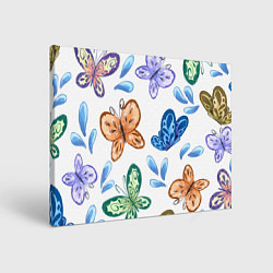 Холст прямоугольный Стая водных бабочек, цвет: 3D-принт