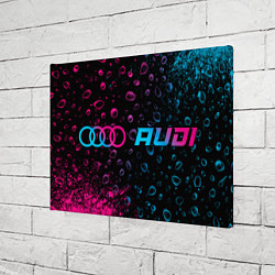 Холст прямоугольный Audi - neon gradient: надпись и символ, цвет: 3D-принт — фото 2