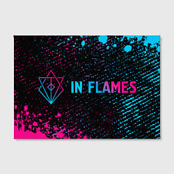 Холст прямоугольный In Flames - neon gradient: надпись и символ, цвет: 3D-принт — фото 2