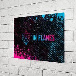 Холст прямоугольный In Flames - neon gradient: надпись и символ, цвет: 3D-принт — фото 2