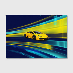Холст прямоугольный Желтый итальянский суперкар, цвет: 3D-принт — фото 2