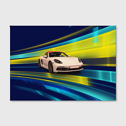 Холст прямоугольный Спорткар Porsche в движении, цвет: 3D-принт — фото 2