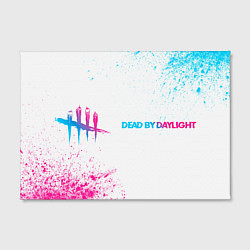 Холст прямоугольный Dead by Daylight neon gradient style: надпись и си, цвет: 3D-принт — фото 2