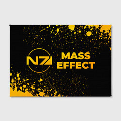 Холст прямоугольный Mass Effect - gold gradient: надпись и символ, цвет: 3D-принт — фото 2