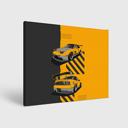 Холст прямоугольный Nissan 180sx art, цвет: 3D-принт