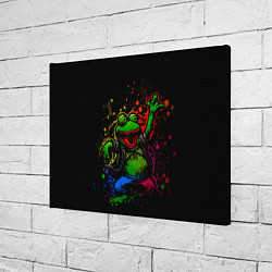 Холст прямоугольный Лягушонок Пепе веселится с граффити, цвет: 3D-принт — фото 2