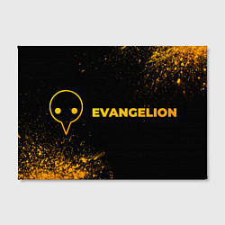 Холст прямоугольный Evangelion - gold gradient: надпись и символ, цвет: 3D-принт — фото 2