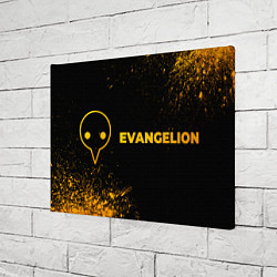 Холст прямоугольный Evangelion - gold gradient: надпись и символ, цвет: 3D-принт — фото 2