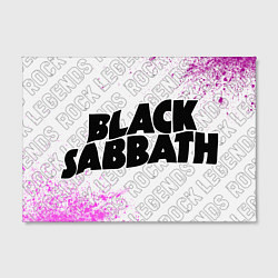 Холст прямоугольный Black Sabbath rock legends: надпись и символ, цвет: 3D-принт — фото 2