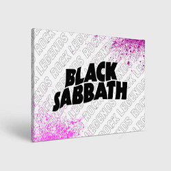 Холст прямоугольный Black Sabbath rock legends: надпись и символ, цвет: 3D-принт