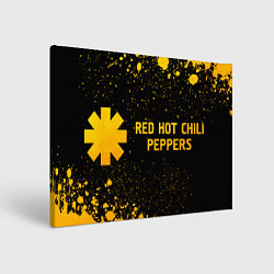 Холст прямоугольный Red Hot Chili Peppers - gold gradient: надпись и с, цвет: 3D-принт