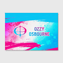 Холст прямоугольный Ozzy Osbourne neon gradient style: надпись и симво, цвет: 3D-принт — фото 2