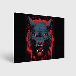 Картина прямоугольная Red blue wolf