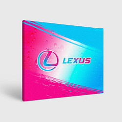 Холст прямоугольный Lexus neon gradient style: надпись и символ, цвет: 3D-принт