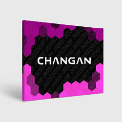 Холст прямоугольный Changan pro racing: надпись и символ, цвет: 3D-принт