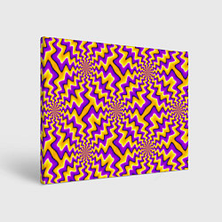 Холст прямоугольный Желто-фиолетовая иллюзия вращения, цвет: 3D-принт