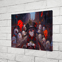 Холст прямоугольный Ху тао с призраками - Геншин, цвет: 3D-принт — фото 2