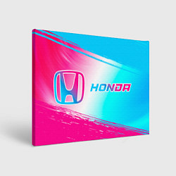 Холст прямоугольный Honda neon gradient style: надпись и символ, цвет: 3D-принт