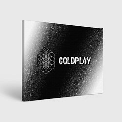 Холст прямоугольный Coldplay glitch на темном фоне: надпись и символ, цвет: 3D-принт