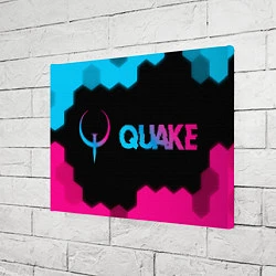 Холст прямоугольный Quake - neon gradient: надпись и символ, цвет: 3D-принт — фото 2