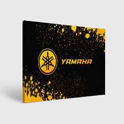 Холст прямоугольный Yamaha - gold gradient: надпись и символ, цвет: 3D-принт
