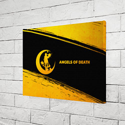 Холст прямоугольный Angels of Death - gold gradient: надпись и символ, цвет: 3D-принт — фото 2