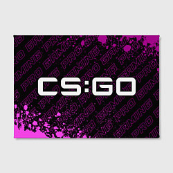 Холст прямоугольный Counter Strike pro gaming: надпись и символ, цвет: 3D-принт — фото 2