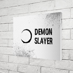 Холст прямоугольный Demon Slayer glitch на светлом фоне: надпись и сим, цвет: 3D-принт — фото 2