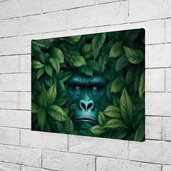 Холст прямоугольный Горилла в кустах джунгли, цвет: 3D-принт — фото 2