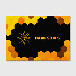 Холст прямоугольный Dark Souls - gold gradient: надпись и символ, цвет: 3D-принт — фото 2