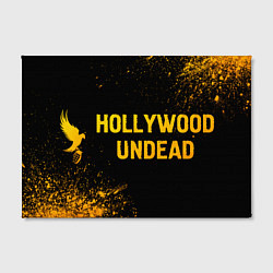 Холст прямоугольный Hollywood Undead - gold gradient: надпись и символ, цвет: 3D-принт — фото 2