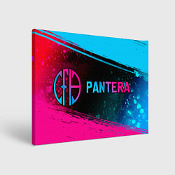 Холст прямоугольный Pantera - neon gradient: надпись и символ, цвет: 3D-принт