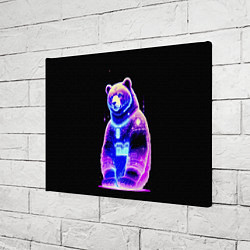 Холст прямоугольный Космический светящийся мишка, цвет: 3D-принт — фото 2