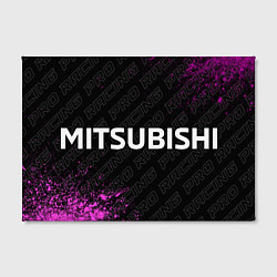 Холст прямоугольный Mitsubishi pro racing: надпись и символ, цвет: 3D-принт — фото 2