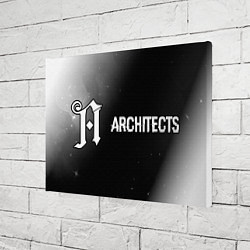 Холст прямоугольный Architects glitch на темном фоне: надпись и символ, цвет: 3D-принт — фото 2