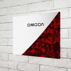 Холст прямоугольный Omoda red white, цвет: 3D-принт — фото 2