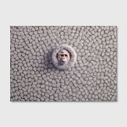 Холст прямоугольный Забавная белая обезьяна, цвет: 3D-принт — фото 2
