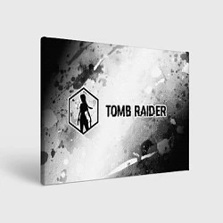 Холст прямоугольный Tomb Raider glitch на светлом фоне: надпись и симв, цвет: 3D-принт