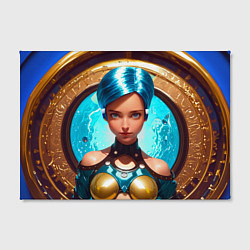 Холст прямоугольный Девушка с голубыми волосами у входа в портал, цвет: 3D-принт — фото 2