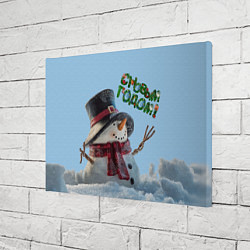 Холст прямоугольный Снеговик - с новым годом, цвет: 3D-принт — фото 2