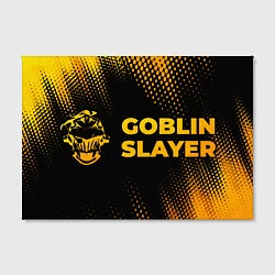 Холст прямоугольный Goblin Slayer - gold gradient: надпись и символ, цвет: 3D-принт — фото 2
