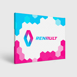 Холст прямоугольный Renault neon gradient style: надпись и символ, цвет: 3D-принт