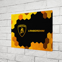 Холст прямоугольный Lamborghini - gold gradient: надпись и символ, цвет: 3D-принт — фото 2